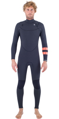 Hurley Mens Plus 5/3mm Chest Zip Wetsuit MFS0012504 - Black / Graphite
